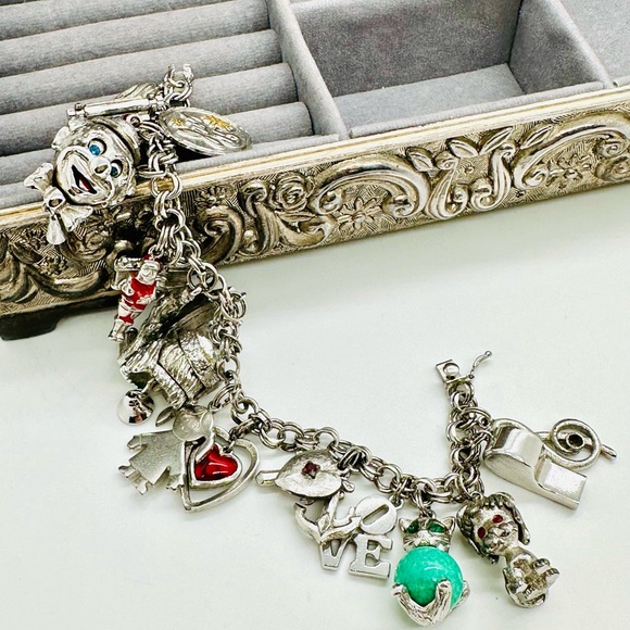 Vintage Sterling Charm Bracelet - Picture 3 of 17